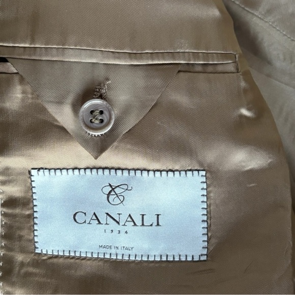 Canali Lightweight European silk/wool blend plaid check blazer | 58R IT (US 48R) - Picture 3 of 16